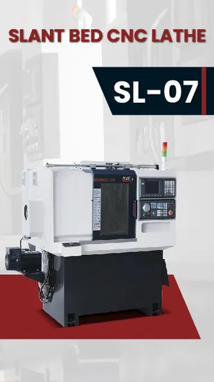 The Pneumatic Collet with Through-Hole CNC Lathe Machine for Turning Process with Brass, Bronze, Aluminum, Steel, Stainless Steel, and Rigid Plastic (SL-07)