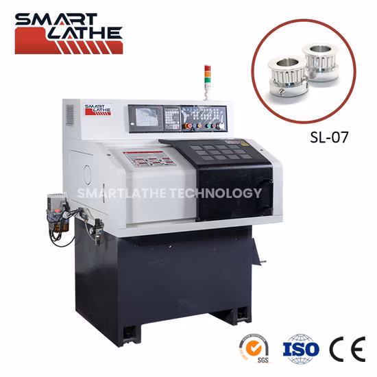 The Pneumatic Collet with Through-Hole CNC Lathe Machine for Turning Process with Brass, Bronze, Aluminum, Steel, Stainless Steel, and Rigid Plastic (SL-07)